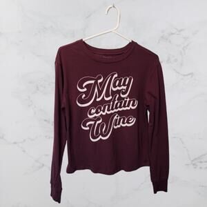 Zoe + Liv Burgundy Wine Themed Top Medium